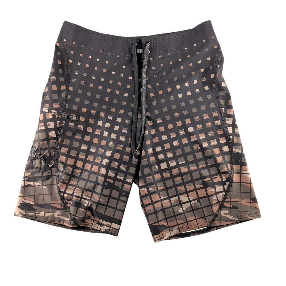 O'Neill Hyperfreak Board Shorts Men's 32 Camo Swim Surf Trunks Beach Y2K